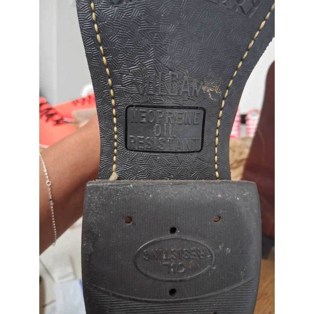 Vintage Vulcan Western Mens‎ size 8½D Smooth Leather Cowboy Boots Oil Resistant